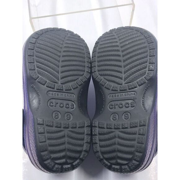 Crocs Classic Rare BLACK IRIDESCENT Clog KIDS size 8/9 - Picture 4 of 11